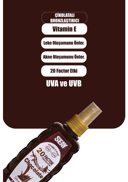 Çikolatalı Bronzlaştırıcı 20 Spf E Vitaminli 150 ml