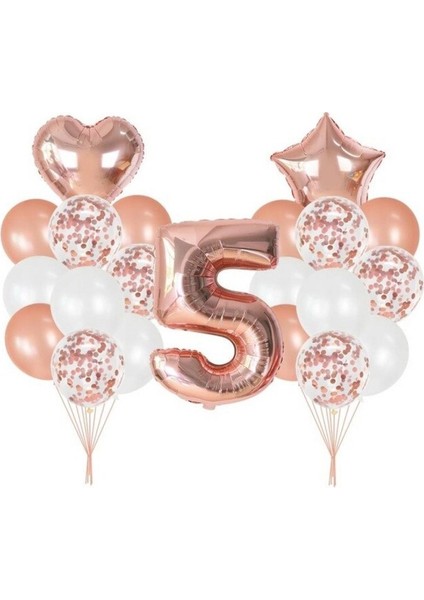 5 Yaş Rose Gold Balon Seti