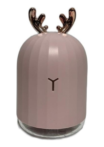 H1 Sevimli Geyik Mini 220 ml Hava Nemlendirici Buhar Makinesi ve Aroma Difüzörü Pembe
