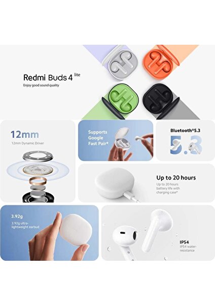 Redmi Buds 4 Lite Bluetooth Kulaklık Siyah