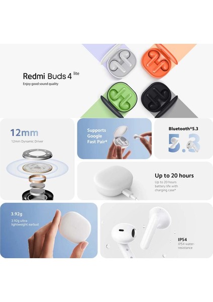 Redmi Buds 4 Lite Bluetooth Kulaklık Beyaz