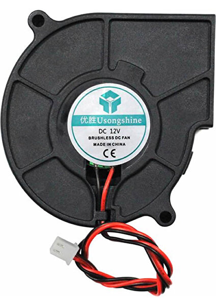 5015 12V Dc Salyangoz Fan 12V 2-Pin 3D Yazıcı Soğutma Fanı Santrifüj Blower Fırçasız Fan