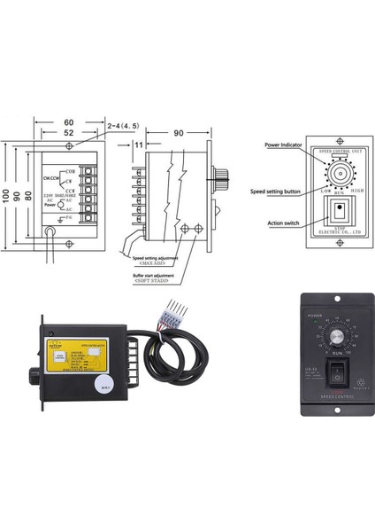 Dimmer 400W AC220V Ac Motor 50/60Hz Cw Ccw Hız Kontrol Hız Ayarı Ileri Geri indirimleri