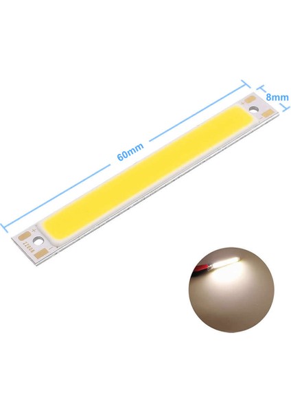 3W 60X8MM Sıcak Beyaz Şerit LED Modül Gün Işığı Aluminyum Pcb Cob Şerit LED Lamba Aydınlatma Işık fiyatları