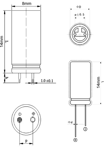 1f 2.7V Süpercap 8X14MM Dıp Süper Kapasitör Enerji Depolama Güneş Rüzgar Akü Batarya Güç Kaynağı fırsatları