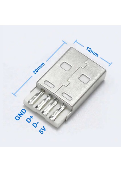 USB Type A Erkek Soket Lehimlenebilir 4 Pin Diy Tip A Elektronik Devre Cihaz USB 2.0 Konnektör