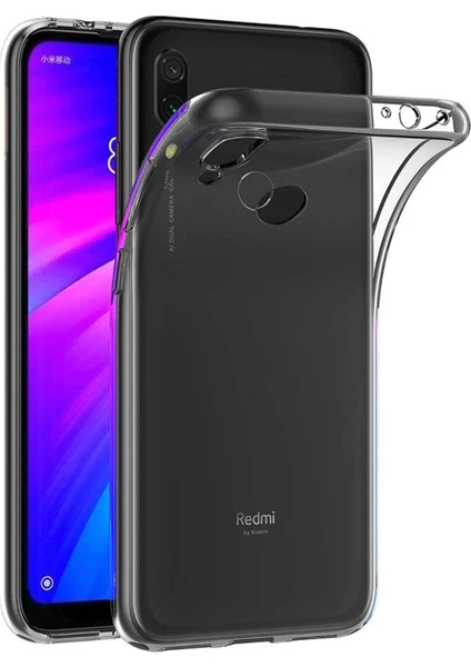 Kzy Xiaomi Redmi 7 ile Uyumlu Kapak 1mm Süper Silikon Şeffaf Kılıf