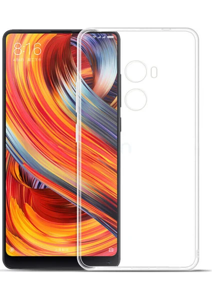 Kzy Xiaomi Mi Mix ile Uyumlu Kapak 1mm Süper Silikon Şeffaf Kılıf