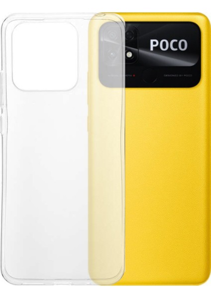 Xiaomi Poco C40 ile Uyumlu Kapak 1mm Süper Silikon Şeffaf Kılıf