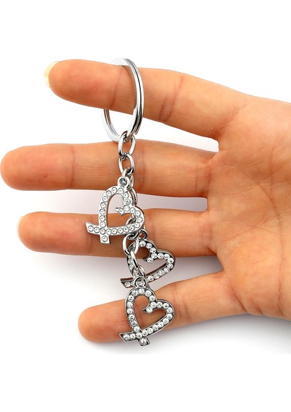 Taşlı Kalp Figürlü Anahtarlık