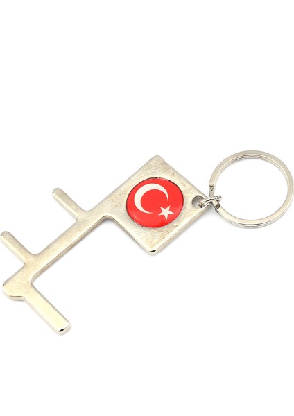 Türk Bayrağı Güvenli Temas Anahtarlık