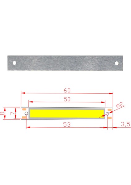 3W 60X8MM Soğuk Beyaz Şerit LED Modül Aluminyum Pcb Cob Şerit LED Floresan Lamba Aydınlatma Işık modelleri