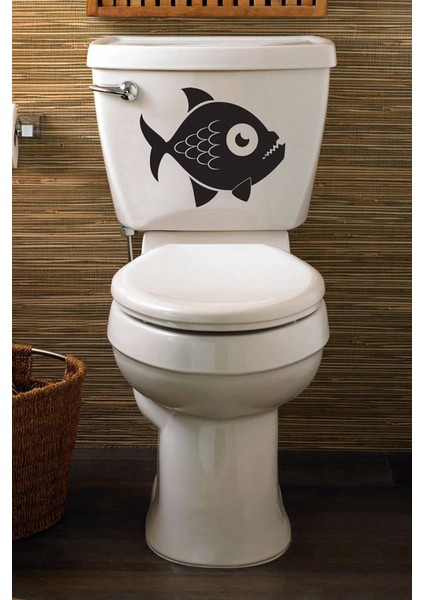 Piranha Klozet Kapağı ve Banyo Sticker
