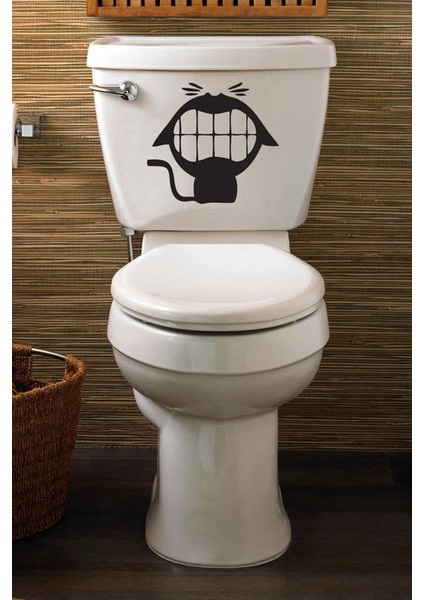 Zorlanan Kedi Klozet Kapağı Sticker