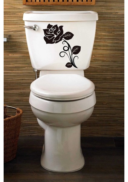 Floral Gül Klozet Kapağı ve Banyo Sticker