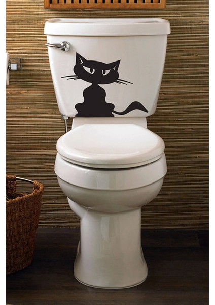 Kızgın Kedi Klozet Kapağı ve Banyo Sticker
