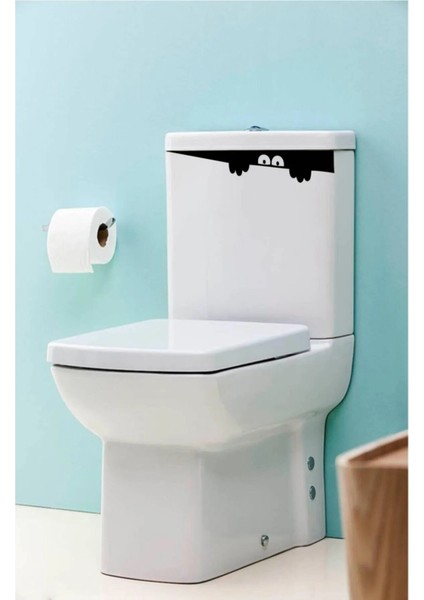 Gizemli Bakışlar Eğlenceli Klozet Kapağı ve Banyo Sticker