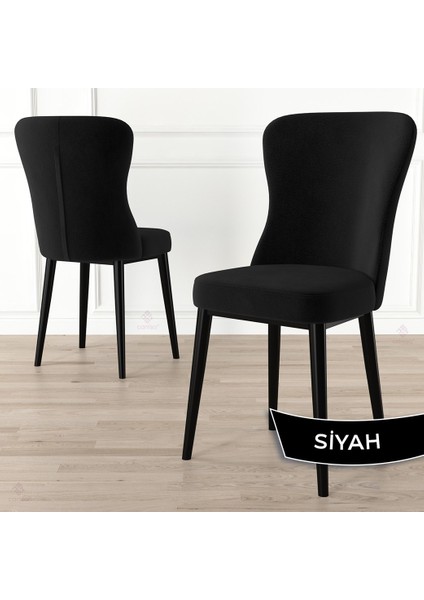 Concept Tita Serisi 6 Adet Mutfak Sandalyesi Metal Siyah Ayaklı 1. Sınıf Babyface Kumaş