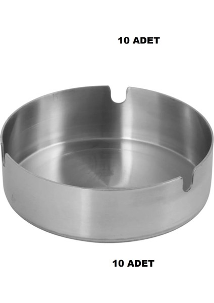 Küllük Metal Küllük Paslanmaz Çelik 10(Adet) Cafe Kafe Çay Bahçesi Kül Tablası 10 cm