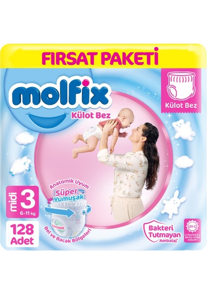 Külot Bebek Bezi 3 Beden Fırsat Paketi 64*2 128 Adet