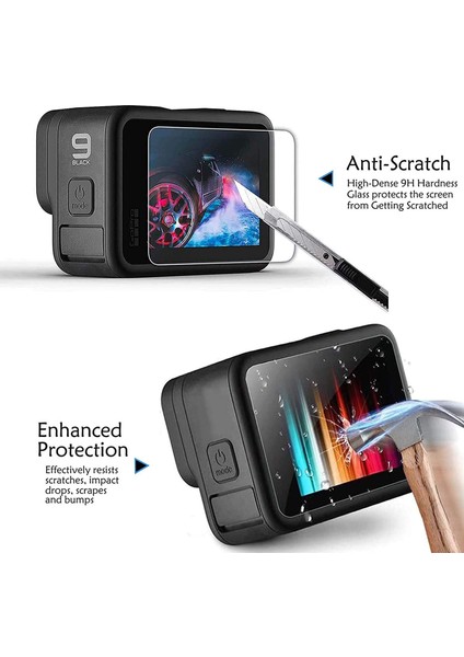 GO240 Gopro Hero 9 Black Için Ekran Lens Koruma Seti modelleri