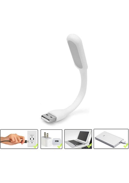 USB LED Lamba 15CM Beyaz Renk Işık Portatif Taşınabilir Gece Lambası Masa Aydınlatma Kamp Pc modelleri
