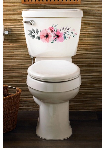 Renkli Çiçekler Klozet Kapağı ve Banyo Sticker