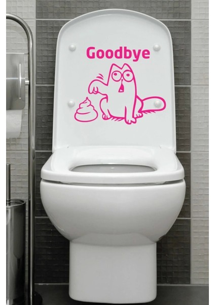 | Good Bye | Kedi Klozet Kapağı | Banyo Wc Sticker K