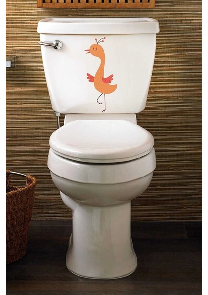 Sevimli Kuş Klozet Kapağı ve Banyo Sticker