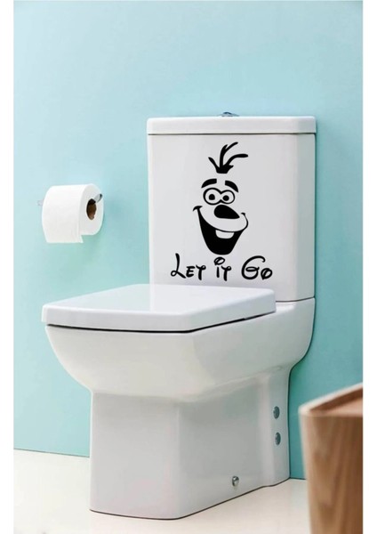 Eğlenceli Klozet Kapağı ve Banyo Sticker Let It Go