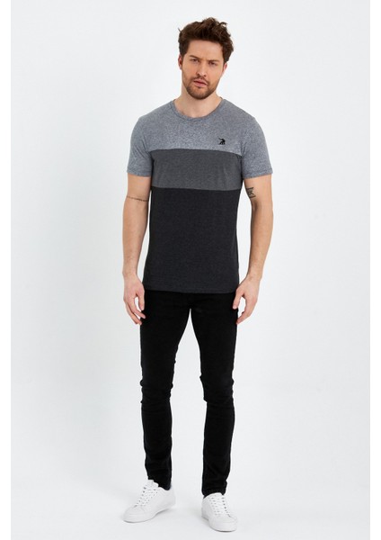Bisiklet Yaka Kısa Kollu Desenli Penye Erkek Tshirt fiyatları