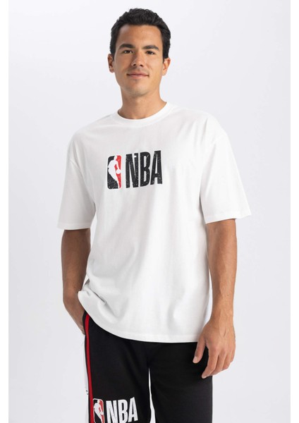 Fit NBA Lisanslı Oversize Fit Bisiklet Yaka %100 Pamuk Tişört W6365AZ23SP
