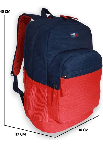 1669 Unisex Anatomik Sırtlı Laptop Bölmeli Seyehat Spor ve Okul Çantası - NKT01669-KIRMIZI-TEK Ebat