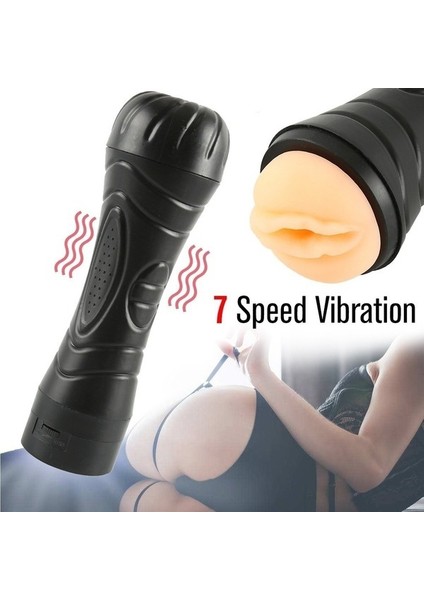 Fener Tipi Titreşimli Realistik Mastürbatör Suni Vajina