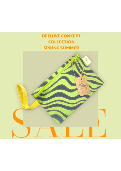 "beehive" Leo Leafy Consept Clutch El Çantası - Makyaj Mini Plaj Çantası