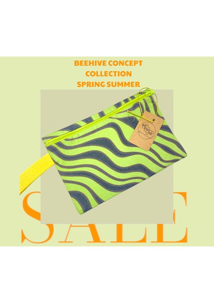 "beehive" Leo Leafy Consept Clutch El Çantası - Makyaj Mini Plaj Çantası