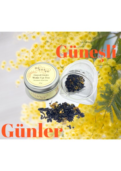 Güneşli Günler Wake Up Bitki Çayı 50 gr Siyah Çay Portakal Kabuğu Begamot Gurme Soğuk Sıcak Çay