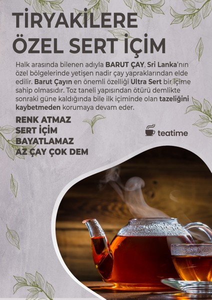 400 Gr Barut Çay Sert Içim Özel Üretim Ithal Seylan Sri Lanka Ceylon Siyah Yaprak Kaçak Çay