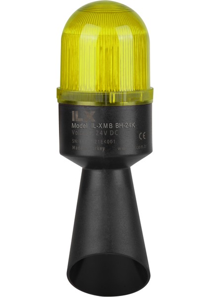 Sesli Işıklı Kolon 1 Katlı Multi - Ø70 Bh Serisi 24 Vdc Sarı