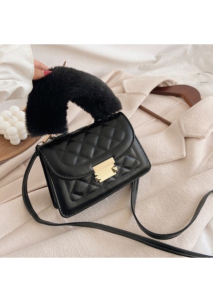 Trendy Beyaz Pelüş Çanta (Yurt Dışından)