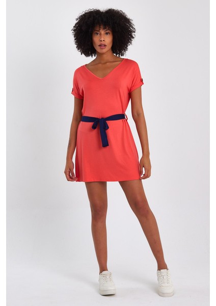 Kısa Kol Tunik Elbise (Tesco-20-00)