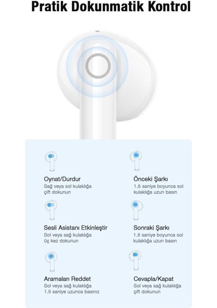 2enc Mikrofon Bluetooth 5.2VERS. Uzun Şarjlı Bluetoothlu Kulaklık Kulakiçi Bluetooth Kulaklık