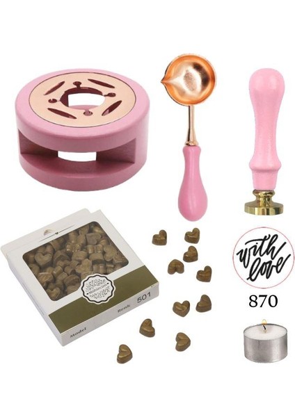 Davetiye Mum Mühürü Uygulama Seti Yavruağzı Renk 870 With Love fiyatları