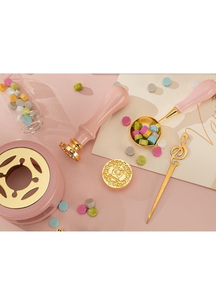 Davetiye Mum Mühürü Uygulama Seti Yavruağzı Renk 943 Çifte Kalp modelleri