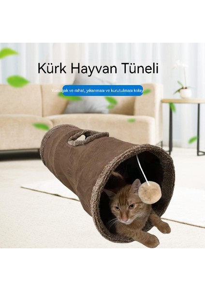 Evcil Hayvan Tüneli Katlanabilir Kedi Alay Kanalı Aracılığıyla Süet (Yurt Dışından)