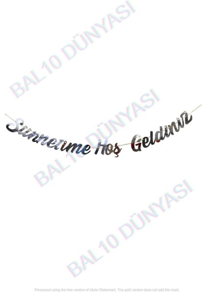 Sünnetime Hoş Geldiniz Kaligrafi Banner ve 4'lü Tavan Süsü