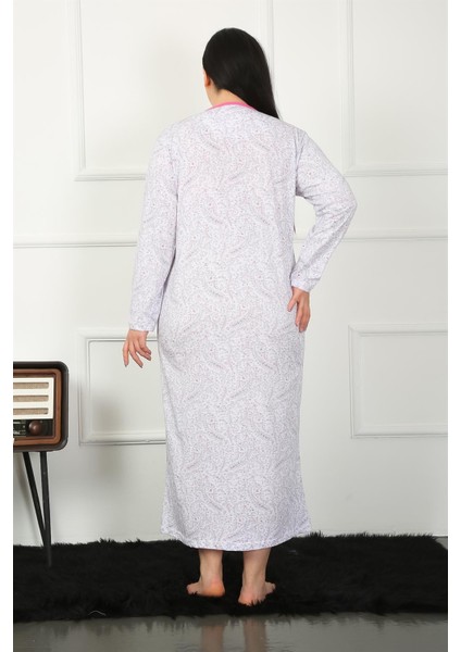 Big Uzun Kol Fuşya Anne Gecelik 1359 modelleri