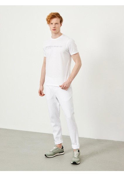 Bisiklet Yaka %100 Pamuk Slim Fit Baskılı Tişört fiyatları
