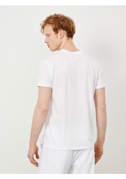 Bisiklet Yaka %100 Pamuk Slim Fit Baskılı Tişört fırsatları