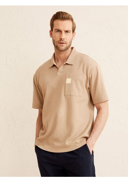 Polo Yaka %100 Pamuk Oversize Cepli Tişört